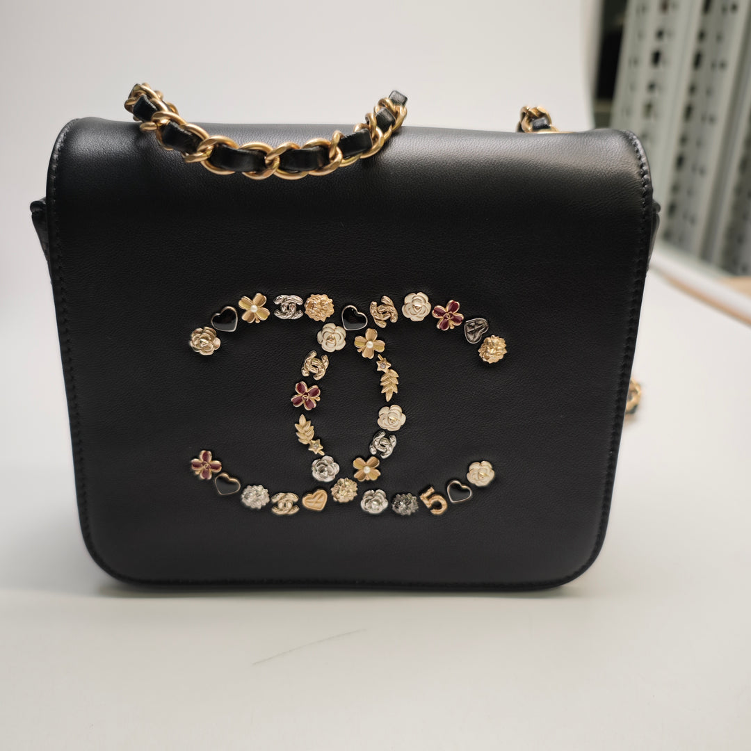 Chanel Cuir d’agneau Lucky Charms à rabat Sac porté croisé