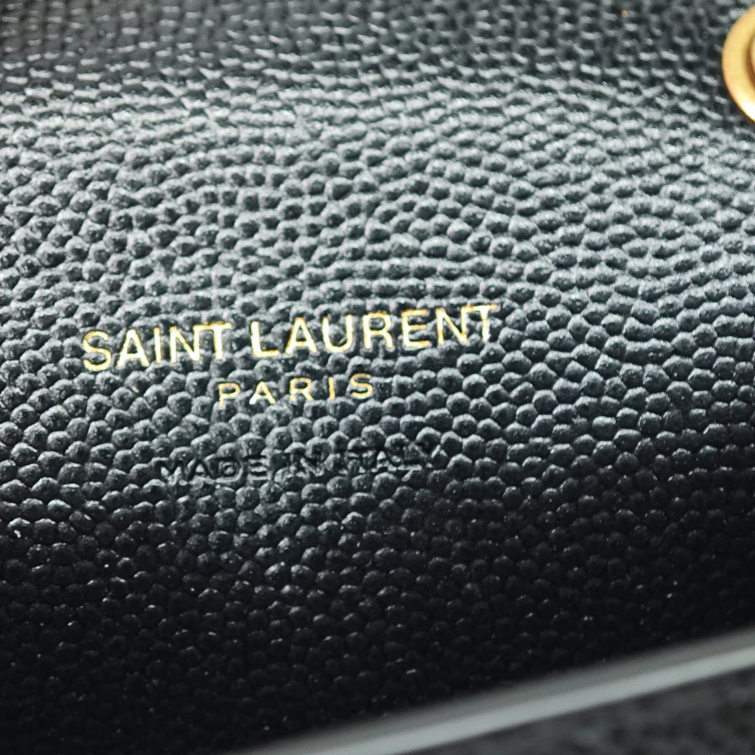 Saint Laurent Grain de Poudre Monogram Kate Pompon Airpods Sac