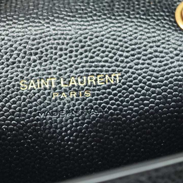 Saint Laurent Grain de Poudre Monogram Kate Pompon Airpods Sac