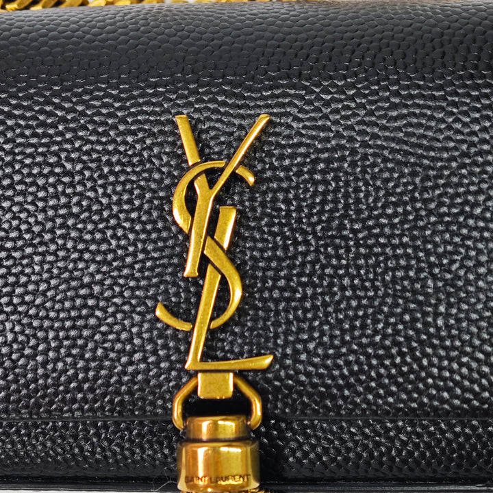Saint Laurent Grain de Poudre Monogram Kate Pompon Airpods Sac