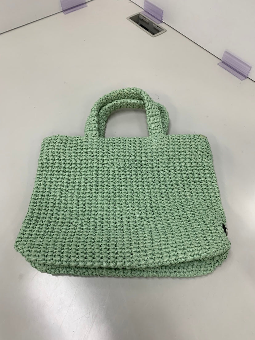 Prada Small Raffia Effect Crochet brodé Logo Cabas