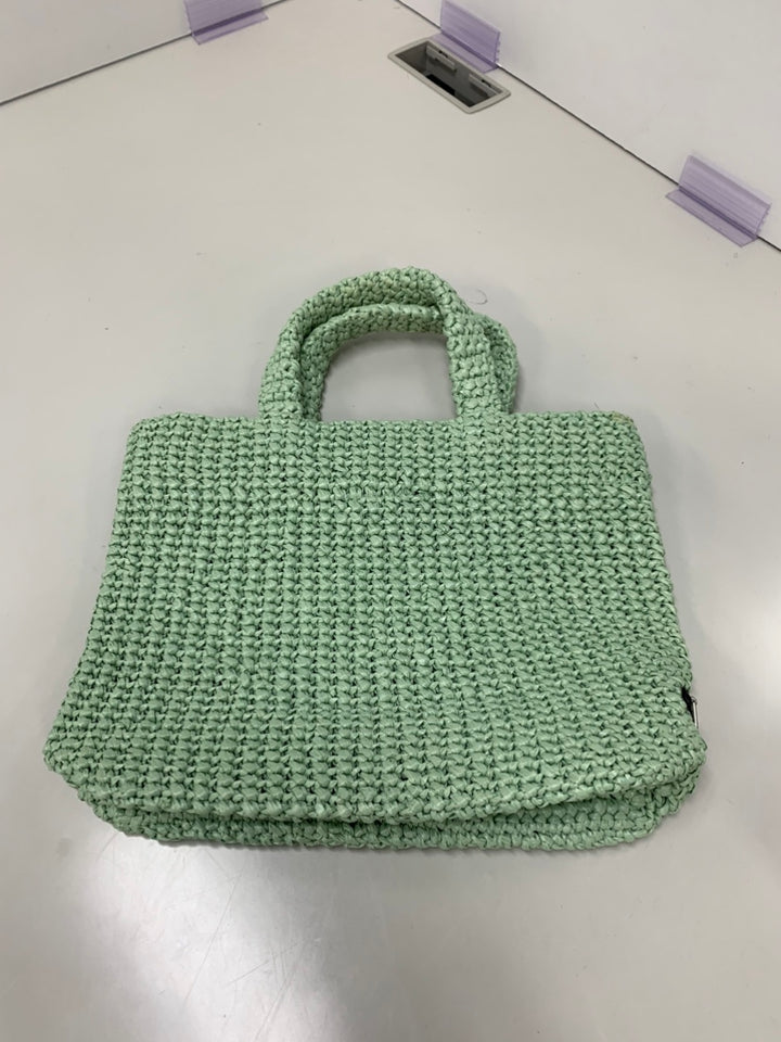 Prada Small Raffia Effect Crochet brodé Logo Cabas