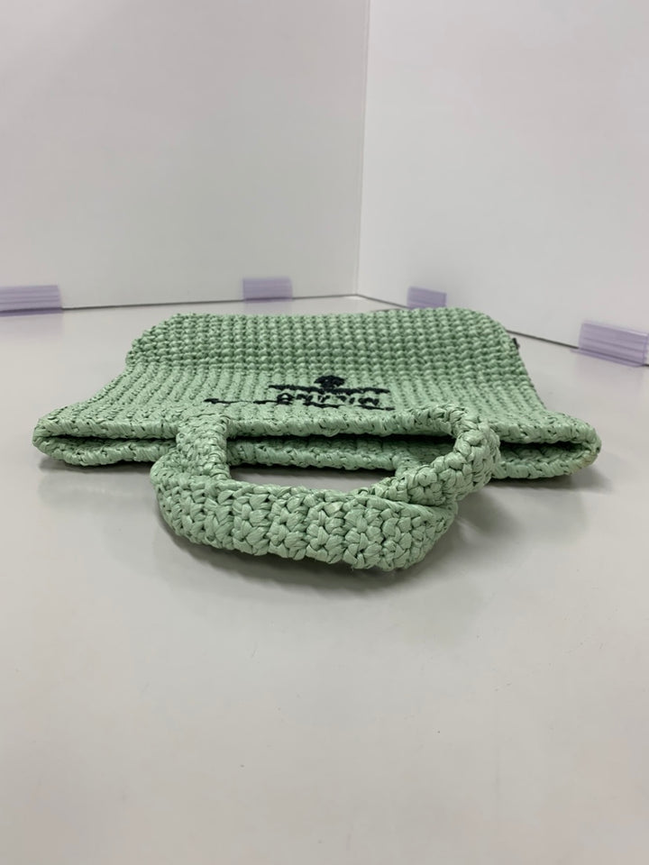 Prada Small Raffia Effect Crochet brodé Logo Cabas
