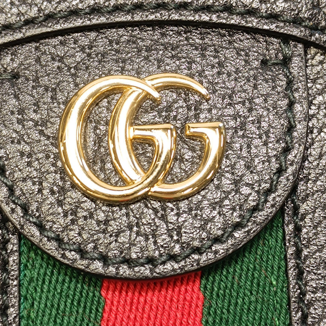 Gucci Mini Cuir de veau Web Ophidia Rond Sac porté croisé