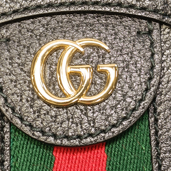 Gucci Mini Cuir de veau Web Ophidia Rond Sac porté croisé