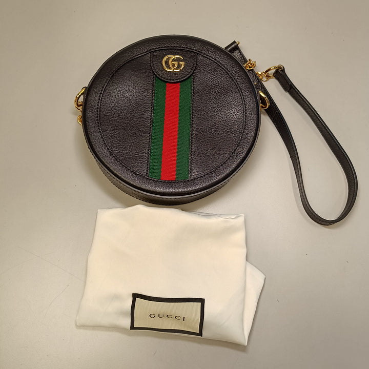 Gucci Mini Cuir de veau Web Ophidia Rond Sac porté croisé