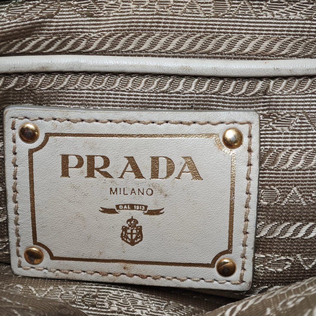 Prada Toile Canapa Logo Bow Sac