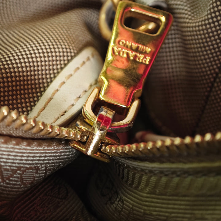 Prada Toile Canapa Logo Bow Sac