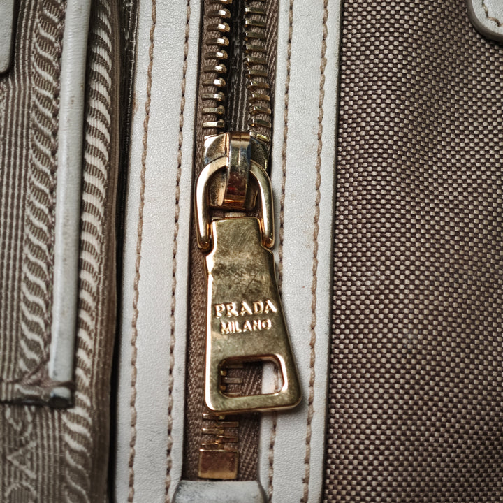 Prada Toile Canapa Logo Bow Sac