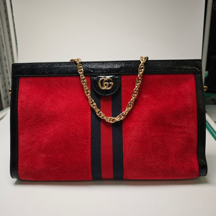 Gucci Medium Daim Web Ophidia Chain Sac bandoulière