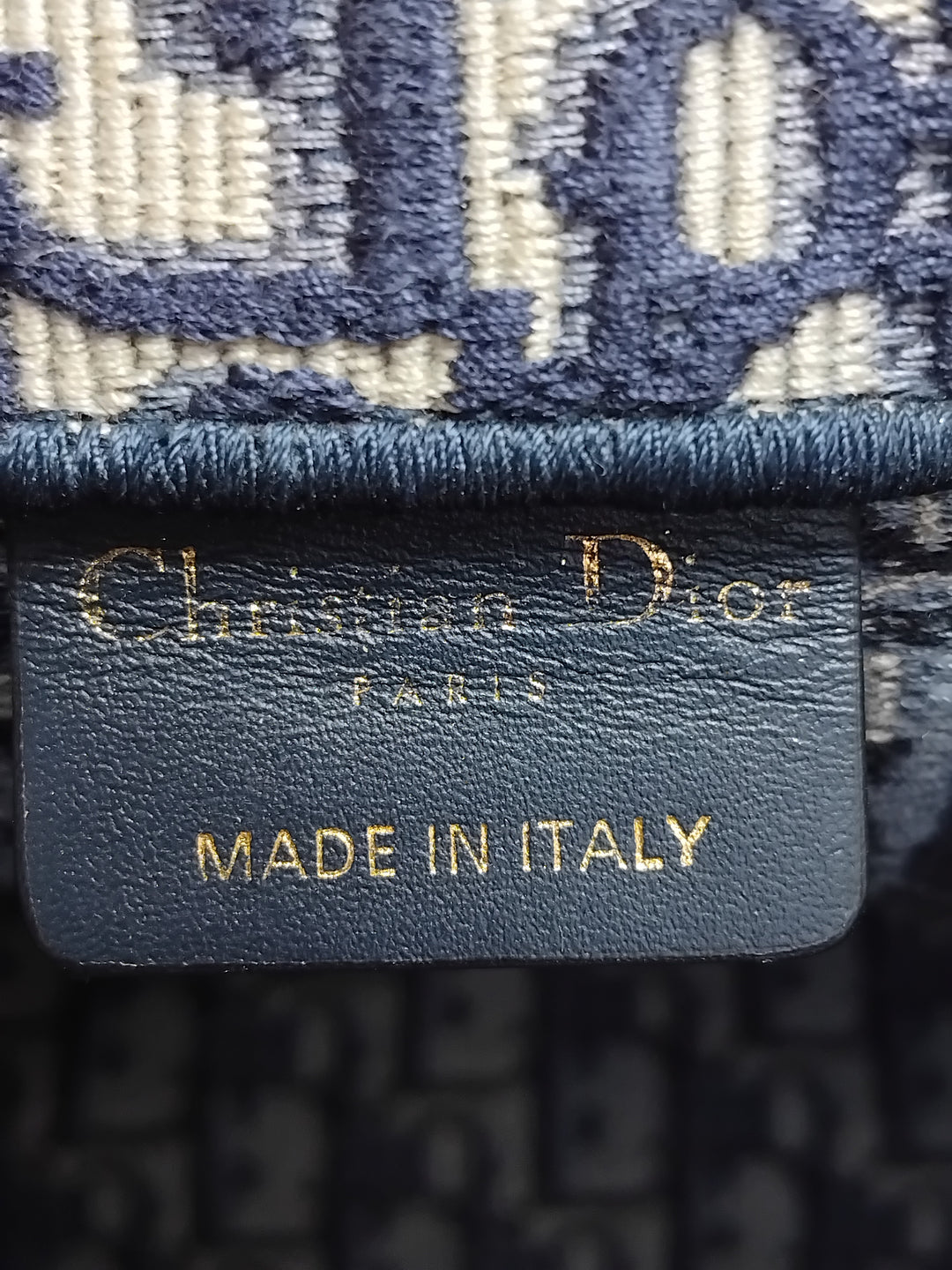 Dior Medium Oblique brodé Toile Book Cabas