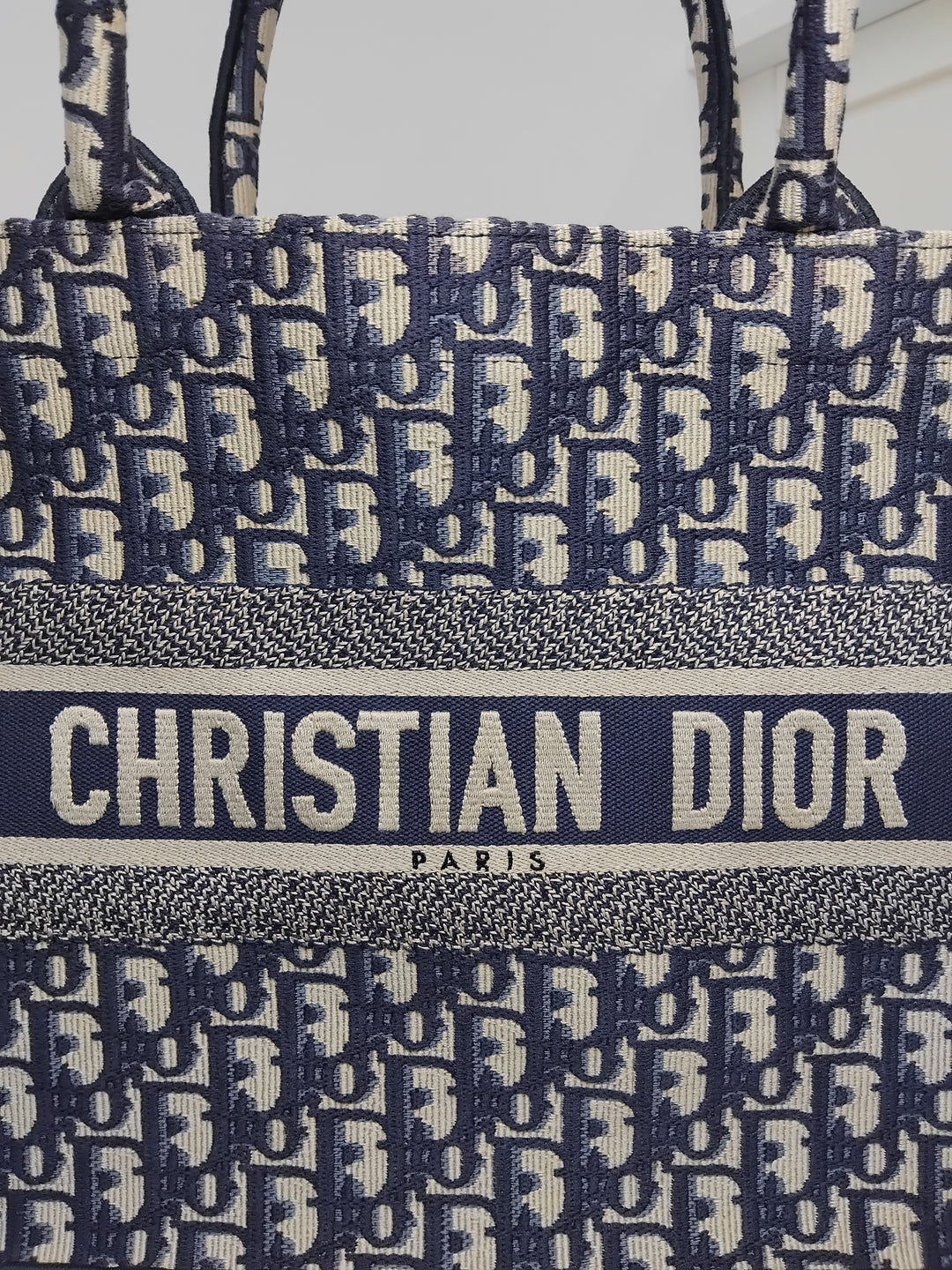 Dior Medium Oblique brodé Toile Book Cabas