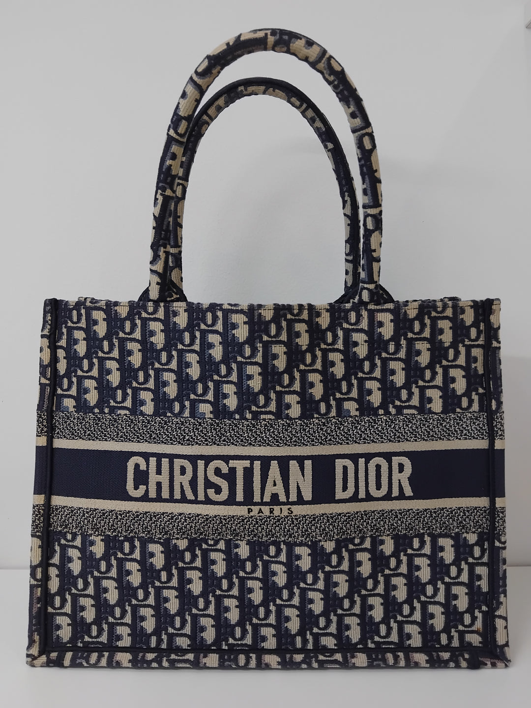 Dior Medium Oblique brodé Toile Book Cabas