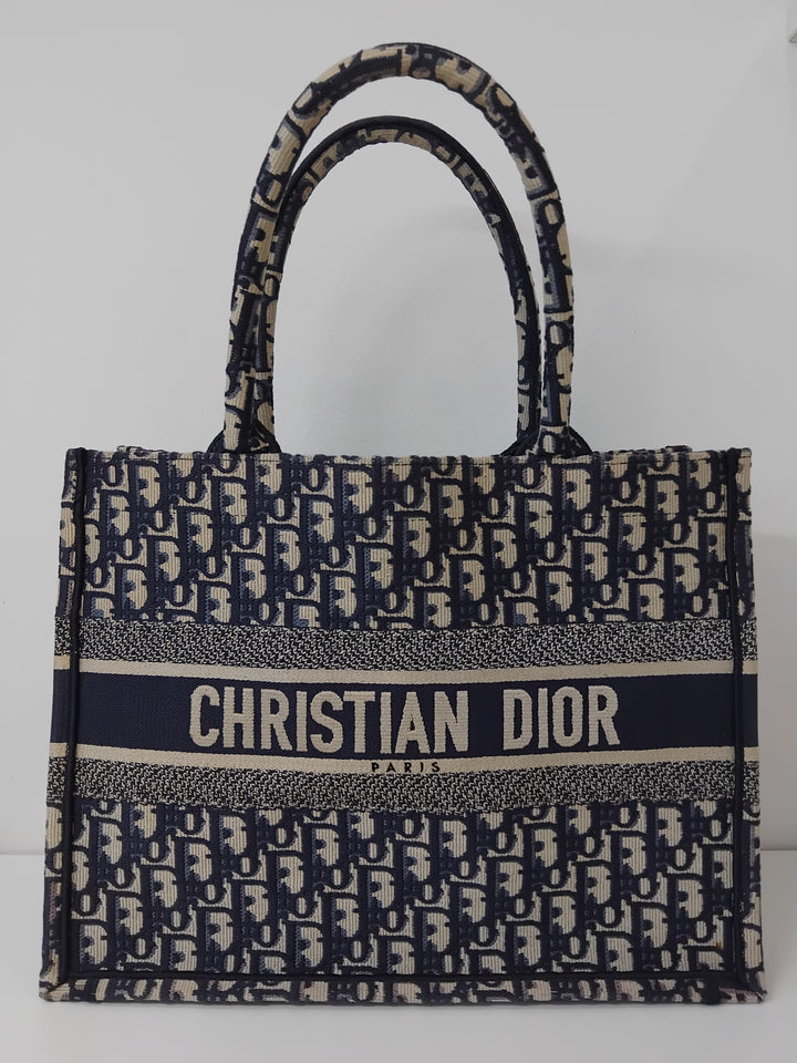 Dior Medium Oblique brodé Toile Book Cabas