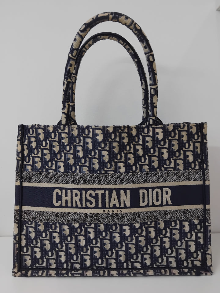 Dior Medium Oblique brodé Toile Book Cabas