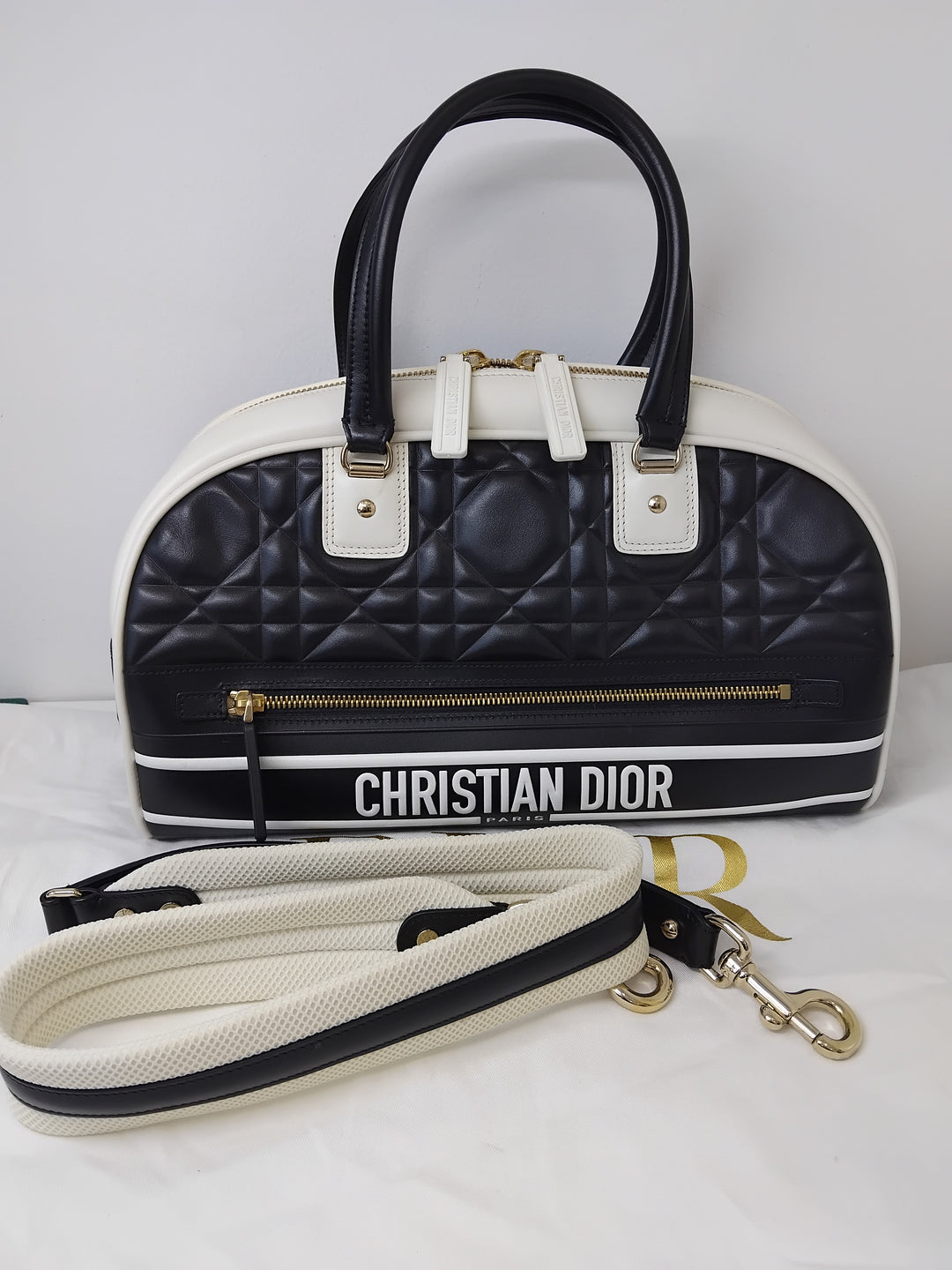 Dior Medium Cuir Cannage Dior Vibe Zip Bowling Sac