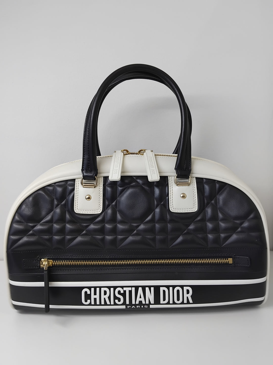 Dior Medium Cuir Cannage Dior Vibe Zip Bowling Sac
