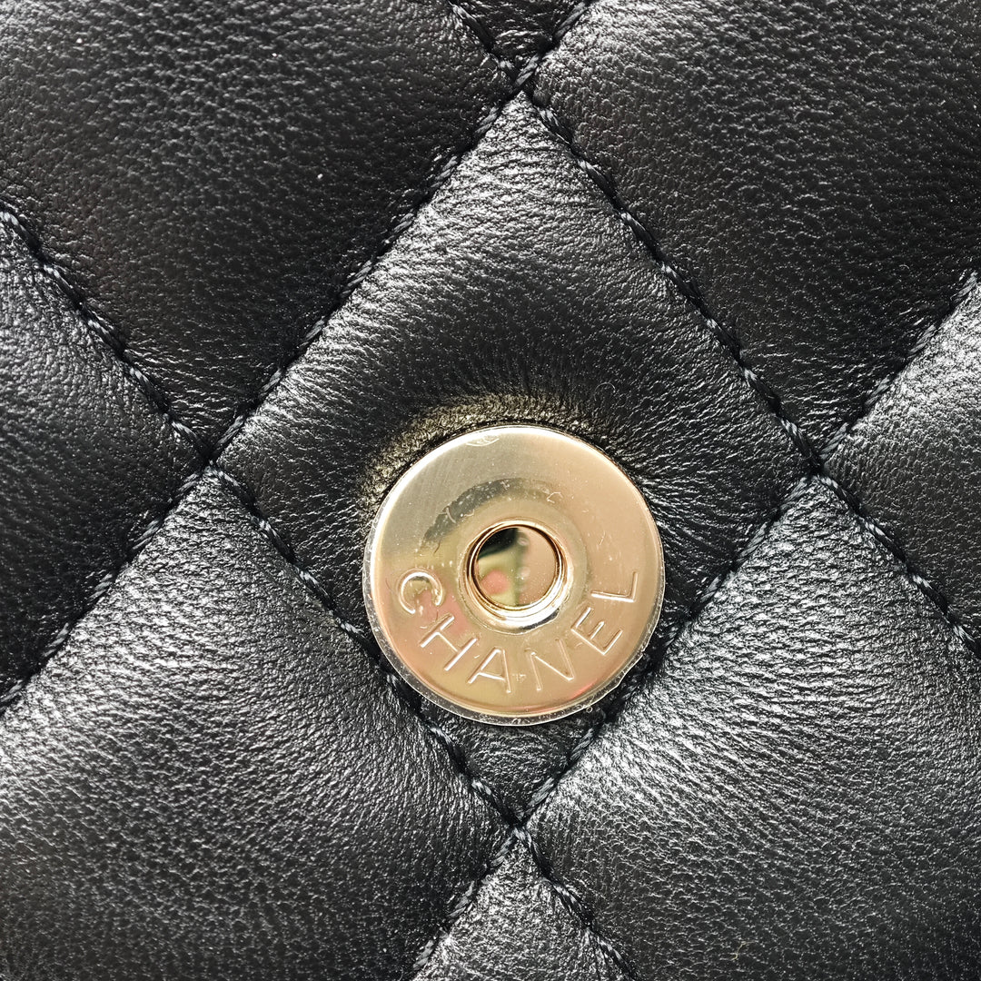 Chanel CC Matelassé Cuir d’agneau Side Packs à rabat