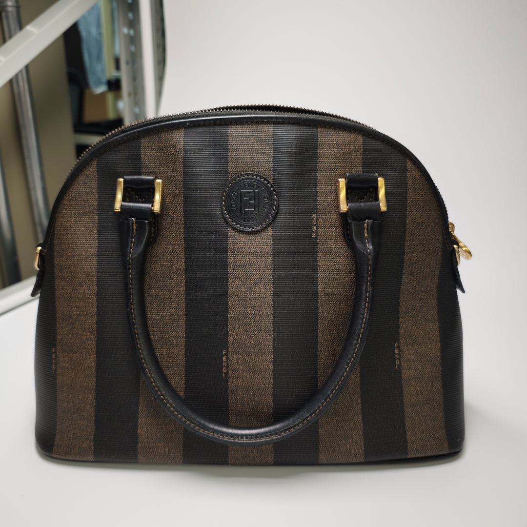 Fendi Pequin Coated Toile Dome Sac