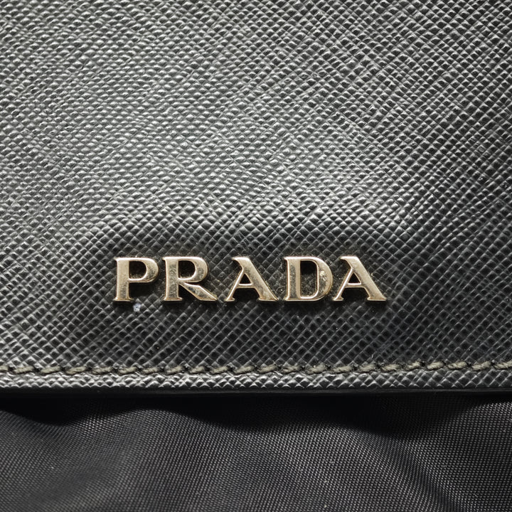 Prada Saffiano Lux et Tessuto Chain Sac porté croisé
