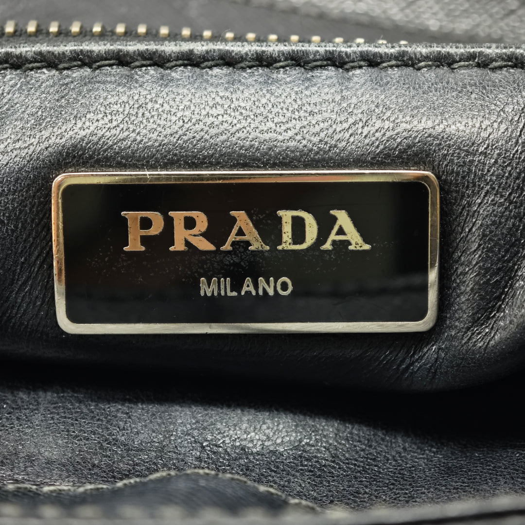 Prada Saffiano Lux et Tessuto Chain Sac porté croisé