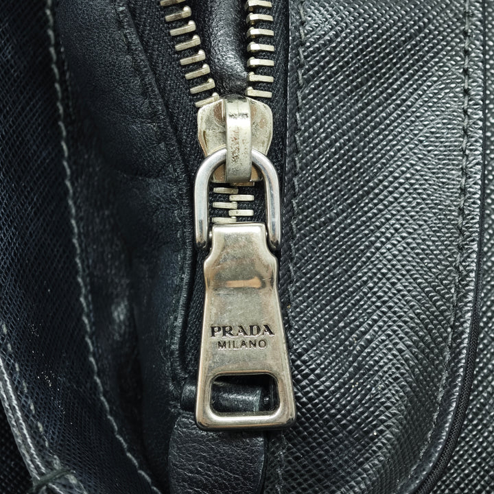 Prada Saffiano Lux et Tessuto Chain Sac porté croisé