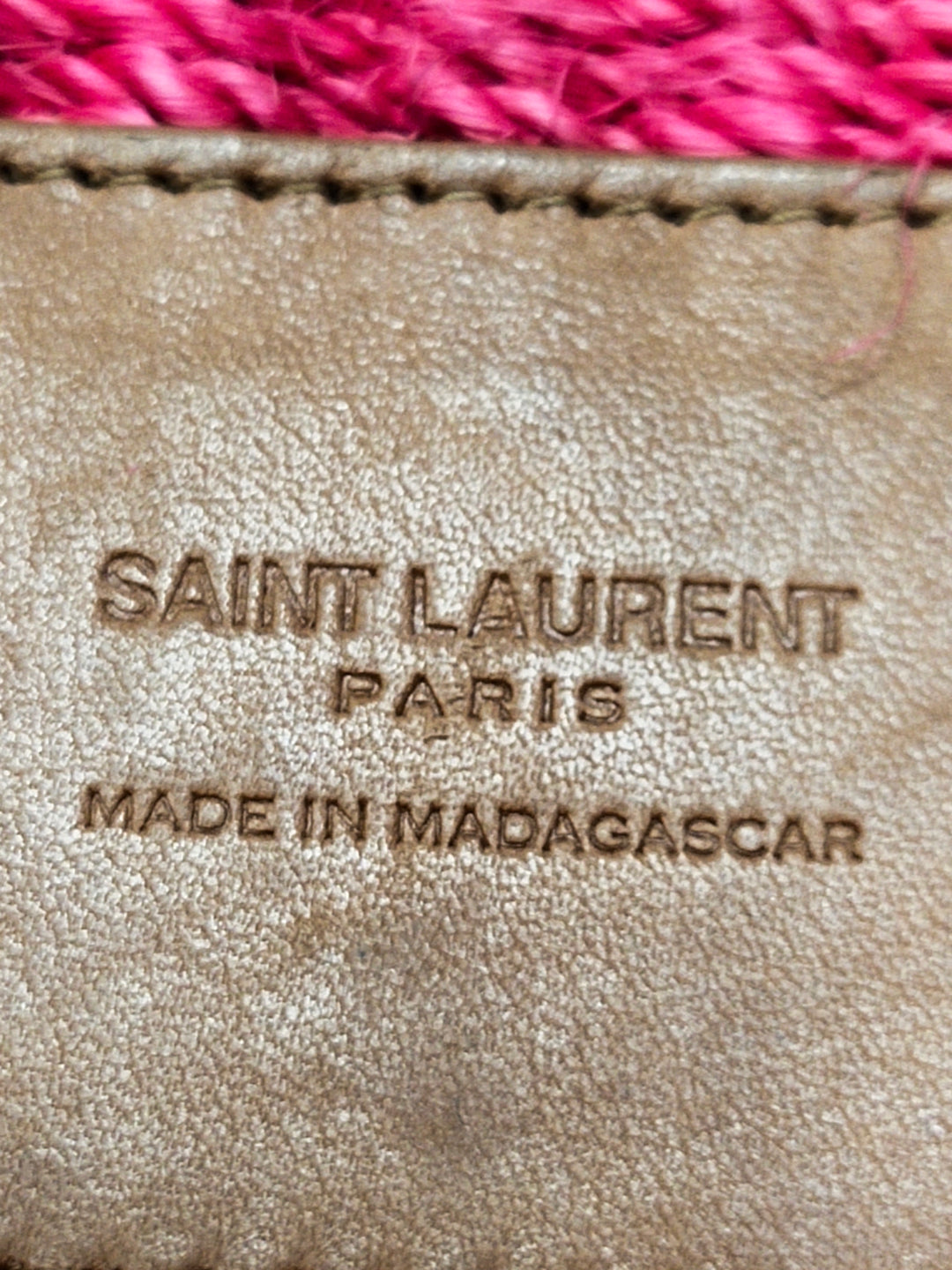 Saint Laurent Medium Raffia Monogram Kate Sac porté croisé