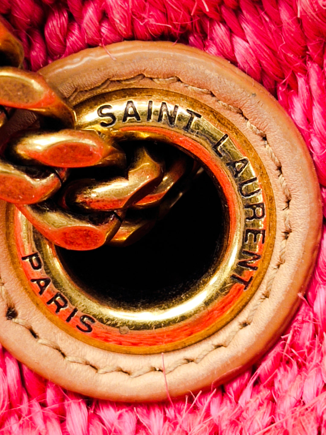 Saint Laurent Medium Raffia Monogram Kate Sac porté croisé