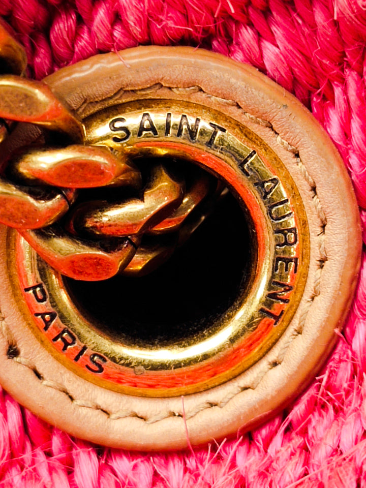 Saint Laurent Medium Raffia Monogram Kate Sac porté croisé