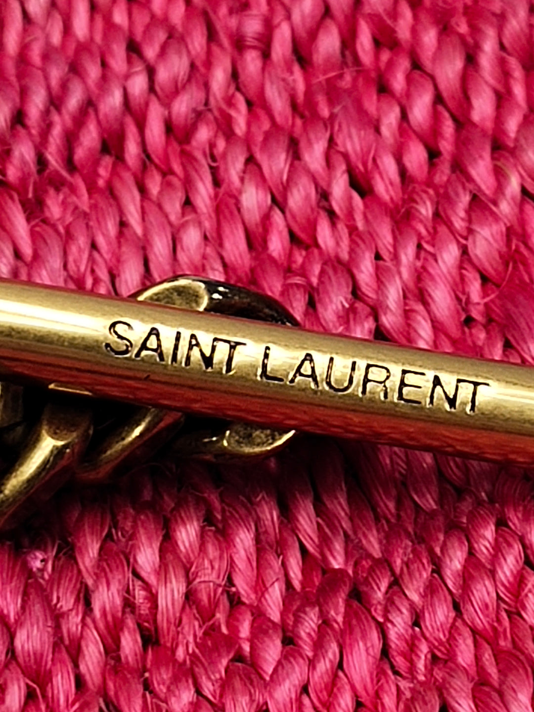 Saint Laurent Medium Raffia Monogram Kate Sac porté croisé