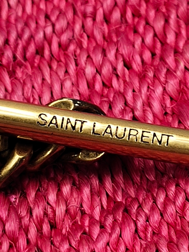 Saint Laurent Medium Raffia Monogram Kate Sac porté croisé