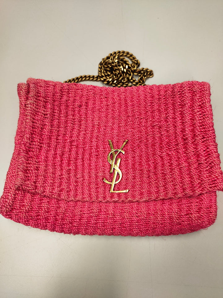 Saint Laurent Medium Raffia Monogram Kate Sac porté croisé