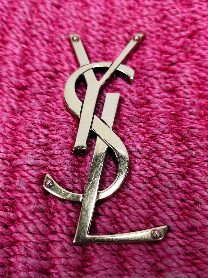Saint Laurent Medium Raffia Monogram Kate Sac porté croisé