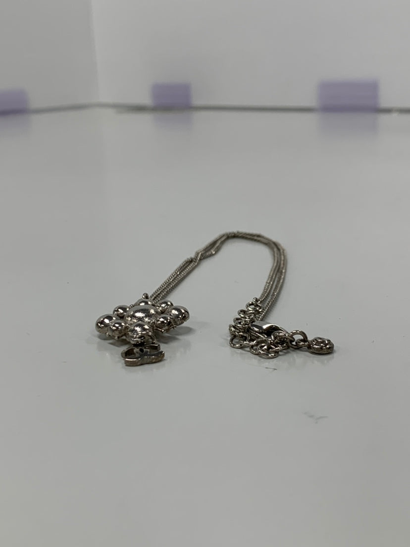 Chanel Brass CC Strass Pendant Collier