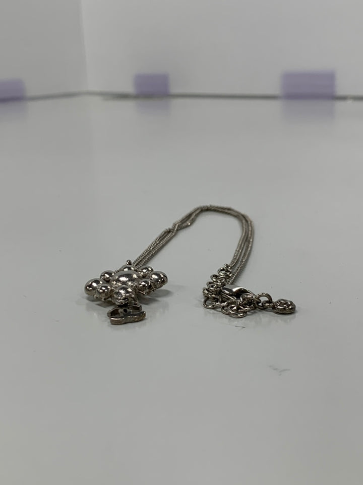 Chanel Brass CC Strass Pendant Collier