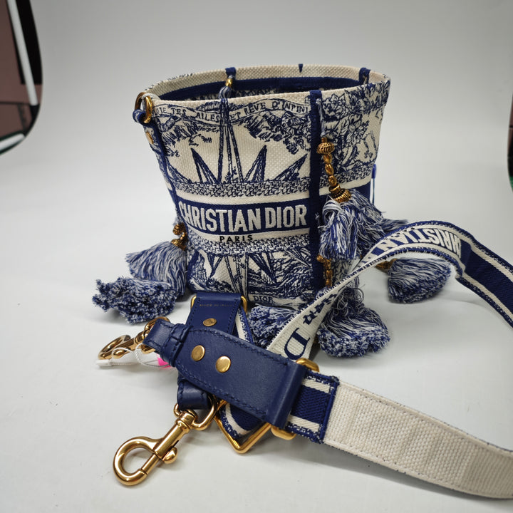 Dior Toile brodé Reve d Infini D Bubble Bucket Sac