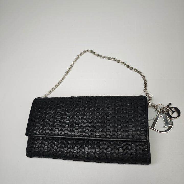 Dior Woven Cuir d’agneau Lady Dior Rendezvouz Wallet on Chain