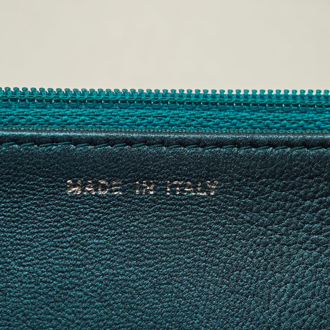 Chanel CC Matelassé Metallic Cuir d’agneau Wallet on Chain