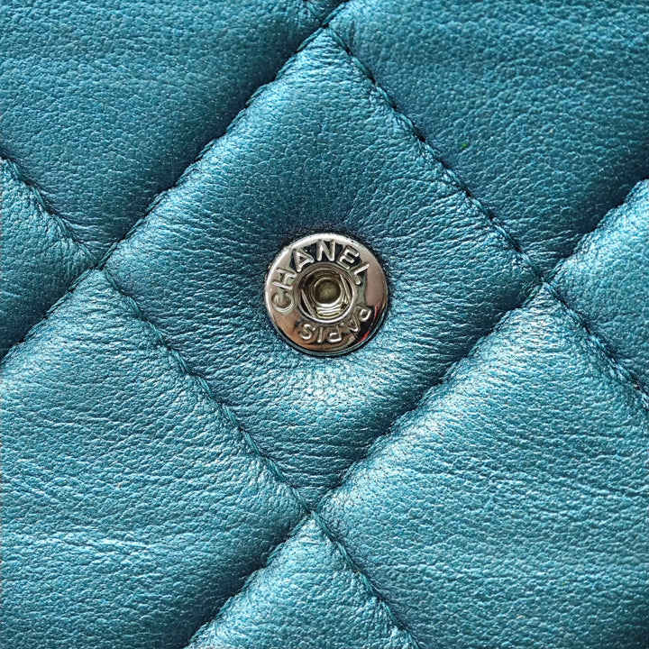 Chanel CC Matelassé Metallic Cuir d’agneau Wallet on Chain