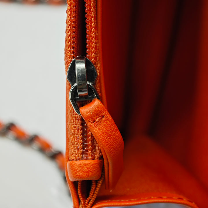 Chanel CC Cuir verni Caviar Wallet on Chain