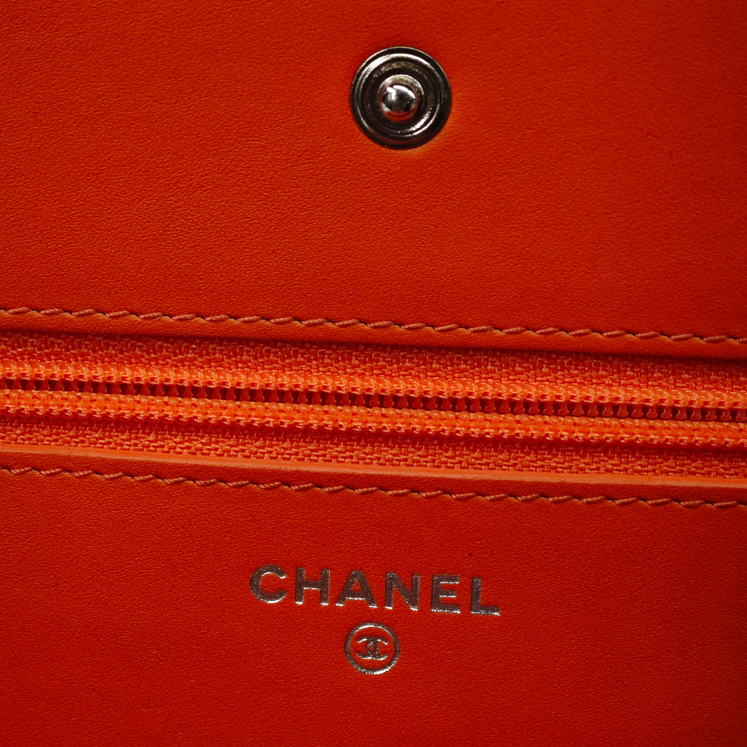 Chanel CC Cuir verni Caviar Wallet on Chain