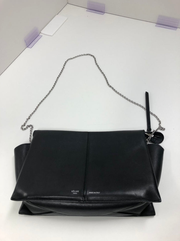 Celine Trifold Cuir Pochette avec chaîne