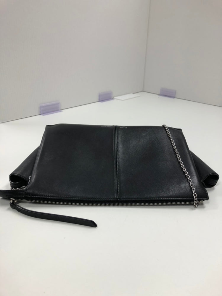 Celine Trifold Cuir Pochette avec chaîne