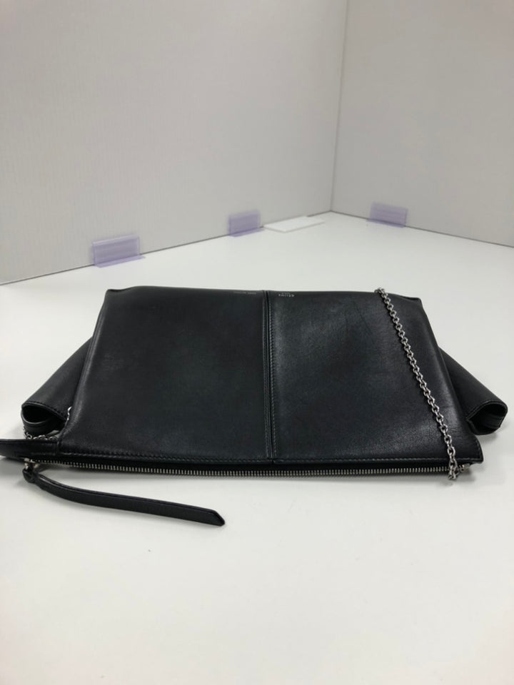 Celine Trifold Cuir Pochette avec chaîne