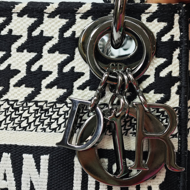 Dior Mini brodé Toile Houndstooth Lady D Lite