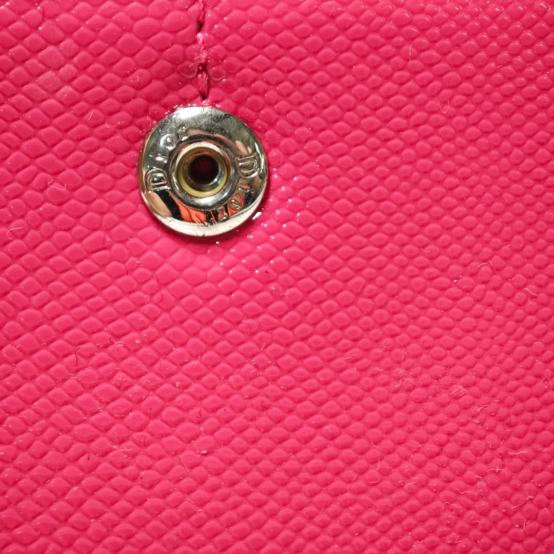 Dior Grained Cuir verni Mania Rendez Vouz Wallet on Chain
