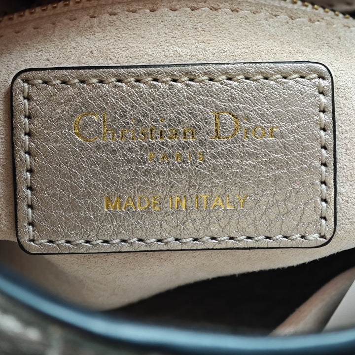 Dior Small Metallic Cuir de veau grainé Cannage Supple Lady Dior