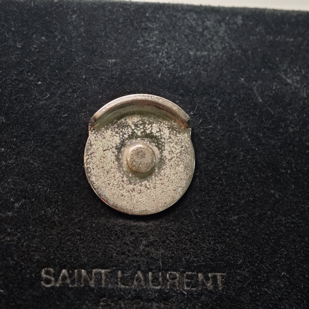 Saint Laurent Small Croc embossé Cuir Monogram Kate Pompon Sac porté croisé