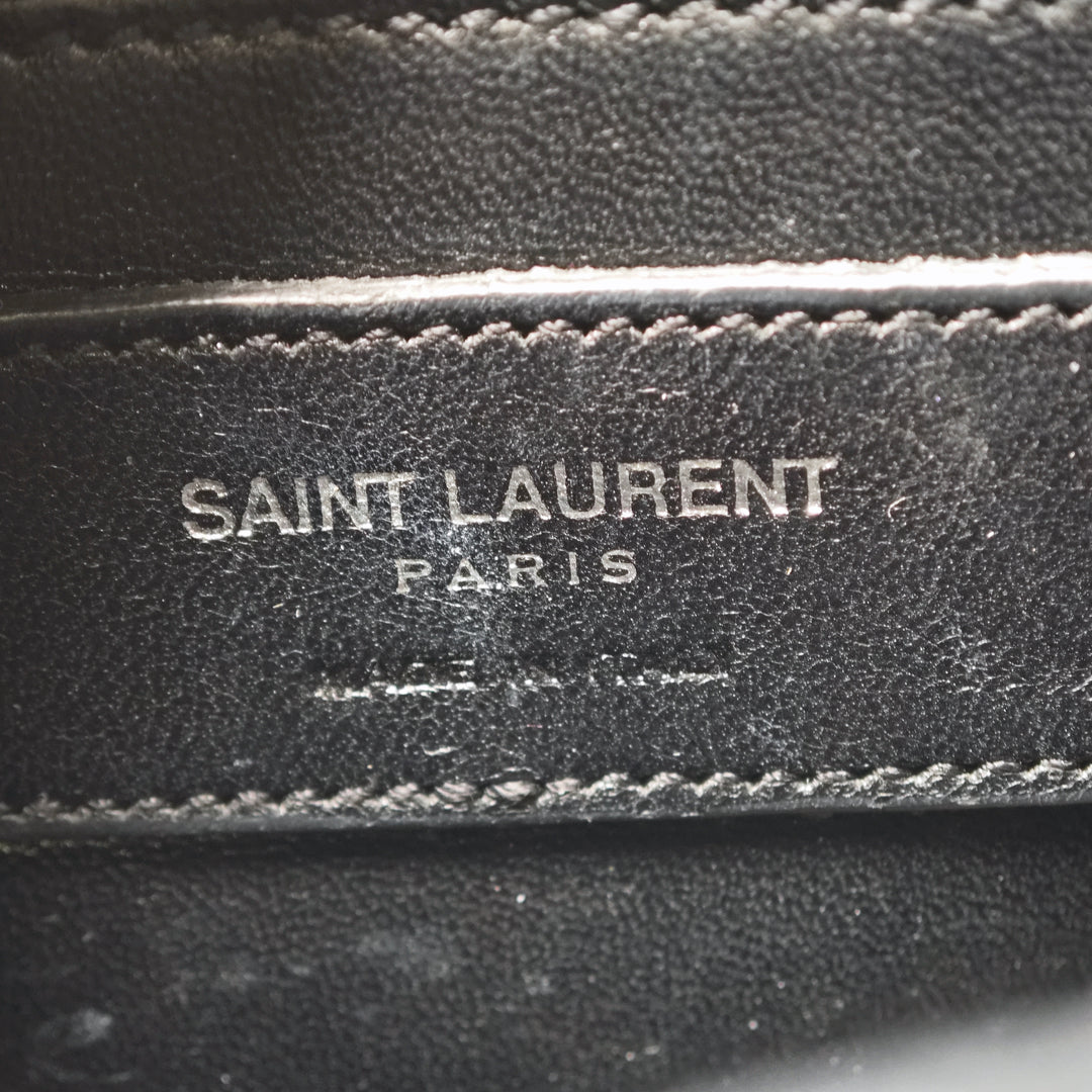 Saint Laurent Small Croc embossé Cuir Monogram Kate Pompon Sac porté croisé