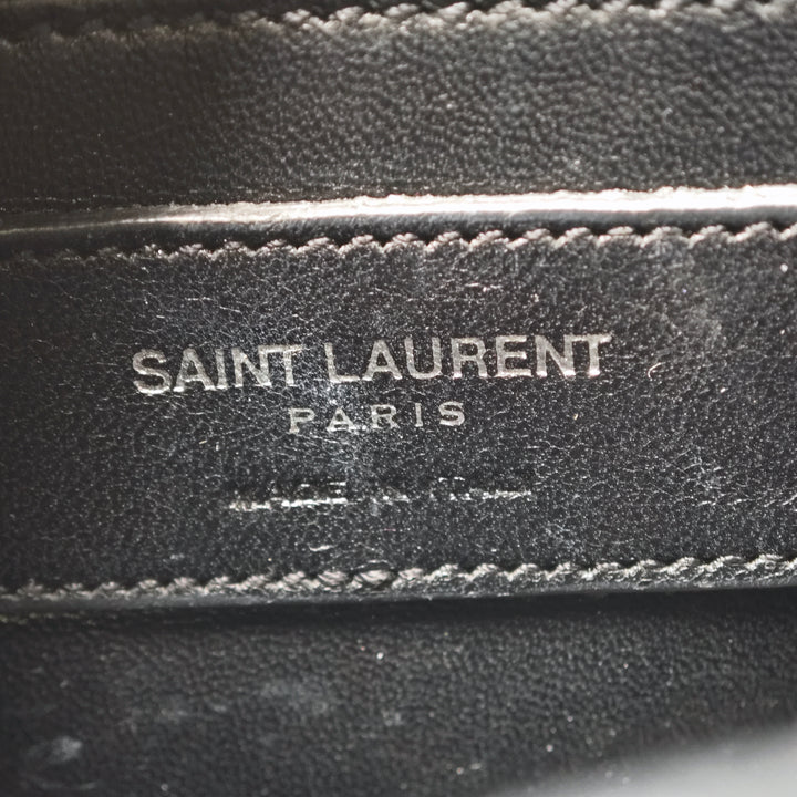 Saint Laurent Small Croc embossé Cuir Monogram Kate Pompon Sac porté croisé